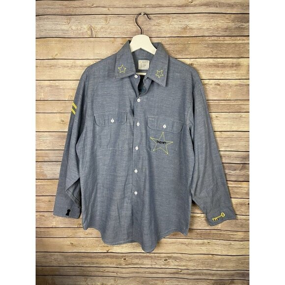 Big Mac Vintage Jc Penney Mens XL? Embroidered Button Down Long Sleeve Sheriff